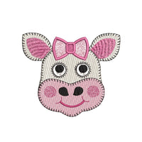 Cute cow face fill stitch machine embroidery design by sweetstitchdesign.com