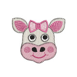 Cute cow face fill stitch machine embroidery design by sweetstitchdesign.com