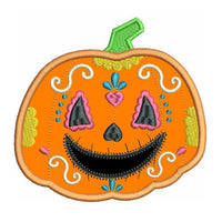 Halloween pumpkin applique machine embroidery design by sweetstitchdesign.com