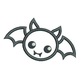 Halloween bat applique machine embroidery design by sweetstitchdesign.com