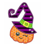 Halloween pumpkin applique machine embroidery design by sweetstitchdesign.com