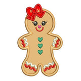 Christmas gingerbread girl applique machine embroidery design by sweetstitchdesign.com