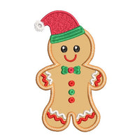 Gingerbread man applique machine embroidery design by sweetstitchdesign.com