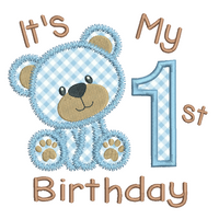 My 1st Birthday Teddy Applique by sweetstitchdesign.com