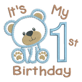 My 1st Birthday Teddy Applique by sweetstitchdesign.com