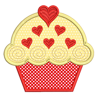Cupcake applique machine embroidery design by embroiderytree.com