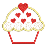 Cupcake applique machine embroidery design by embroiderytree.com
