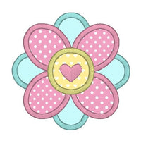 Spring flower applique machine embroidery design by sweetstitchdesign.com