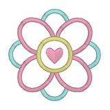 Spring flower applique machine embroidery design by sweetstitchdesign.com