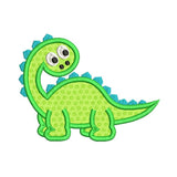 Dinosaur applique machine embroidery design by sweetstitchdesign.com