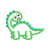 Dinosaur applique machine embroidery design by sweetstitchdesign.com