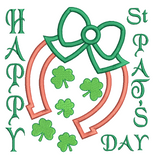 St Pat's Horseshoe applique machine embroidery design by sweetstitchdesign.com