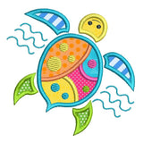 Turtle applique machine embroidery design by sweetstitchdesign.com