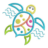 Turtle applique machine embroidery design by sweetstitchdesign.com