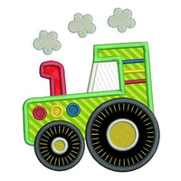 Tractor applique machine embroidery design by sweetstitchdesign.com