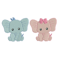 Baby elephant mini fill stitch machine embroidery designs by sweetstitchdesign.com