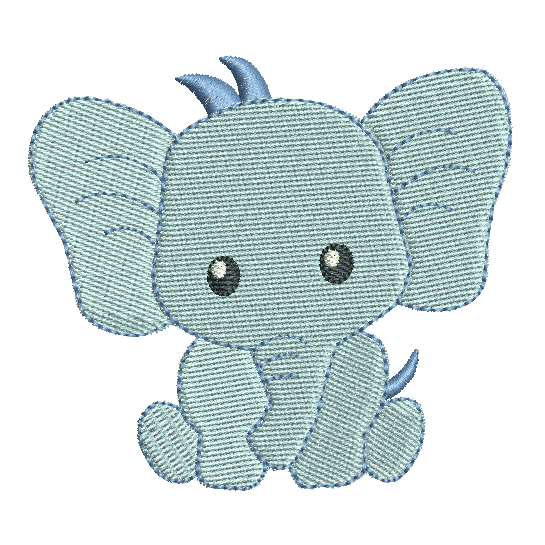 Mini baby elephant machine embroidery design by sweetstitchdesign.com