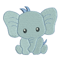 Mini baby elephant machine embroidery design by sweetstitchdesign.com