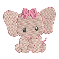 Mini baby elephant machine embroidery design by sweetstitchdesign.com