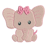 Mini baby elephant machine embroidery design by sweetstitchdesign.com