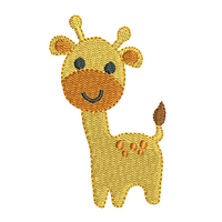 Mini fill stitch giraffe machine embroidery design by sweetstitchdesign.com