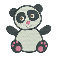 Mini fill stitch panda machine embroidery design by sweetstitchdesign.com