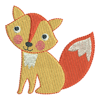Mini fill stitch fox machine embroidery design by sweetstitchdesign.com