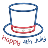 4th July hat applique machine embroidery design by sweetstitchdesign.com