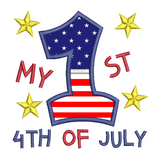 My 1st 4th July applique machine embroidery design by sweetstitchdesign.com