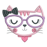 Sassy cat applique machine embroidery design by sweetstitchdesign.com