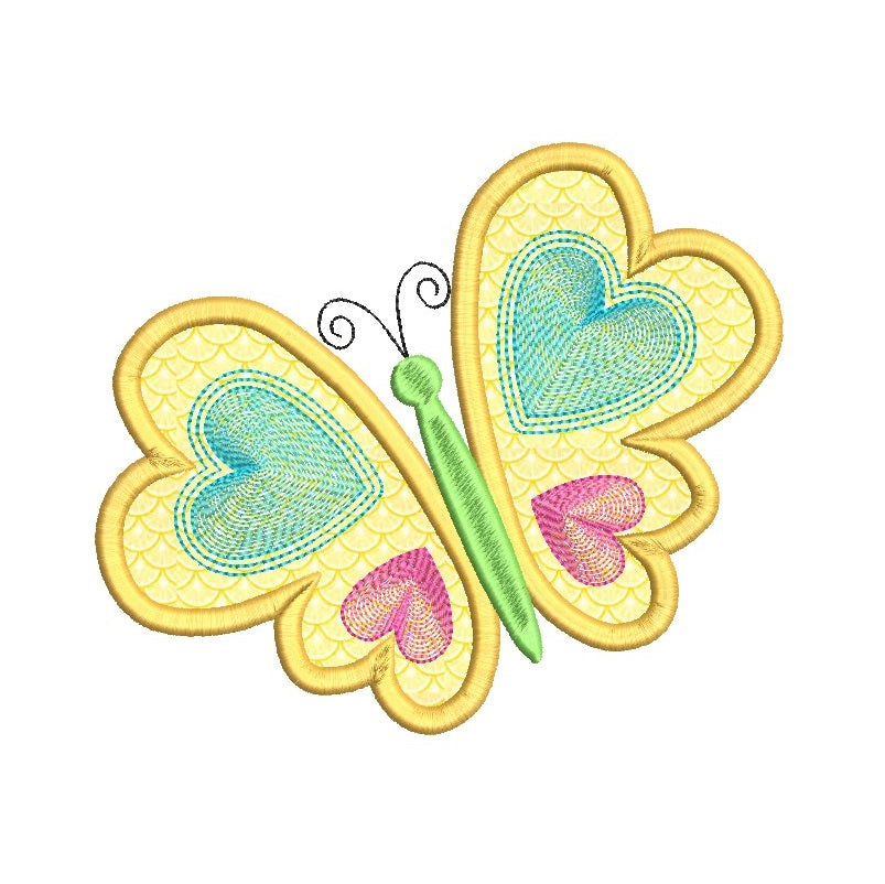 Butterfly applique machine embroidery design by sweetstitchdesign.com