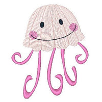 Jelly fish machine embroidery design by sweetstitchdesign.com