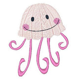 Jelly fish machine embroidery design by sweetstitchdesign.com