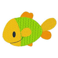 Colorful Fish machine embroidery design by sweetstitchdesign.com