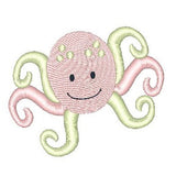 Octopus machine embroidery design by sweetstitchdesign.com