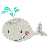 Whale machine embroidery design by sweetstitchdesign.com