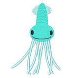 Squid machine embroidery design by sweetstitchdesign.com