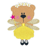Fairy bear machine embroidery design by sweetstitchdesign.com