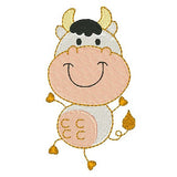 Cute cow machine embroidery design by sweetstitchdesign.com
