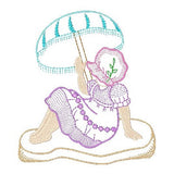 Sun bonnet girl machine embroidery design by sweetstitchdesign.com