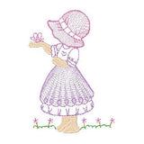 Sun bonnet girl machine embroidery design by sweetstitchdesign.com