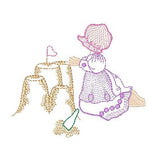 Sun bonnet girl machine embroidery design by sweetstitchdesign.com