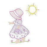 Sun bonnet girl machine embroidery design by sweetstitchdesign.com