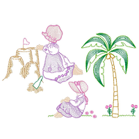 Sun bonnet girl machine embroidery designs by sweetstitchdesign.com