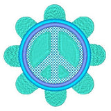 Peace sign machine embroidery design by sweetstitchdesign.com