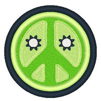 Peace sign machine embroidery design by sweetstitchdesign.com