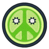 Peace sign machine embroidery design by sweetstitchdesign.com
