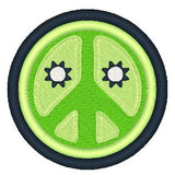 Peace sign machine embroidery design by sweetstitchdesign.com