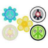 Peace sign machine embroidery designs by sweetstitchdesign.com