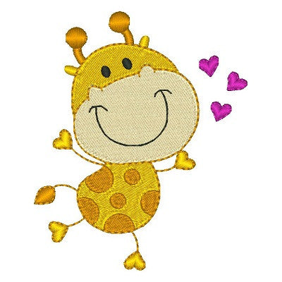 Cute giraffe machine embroidery design by sweetstitchdesign.com